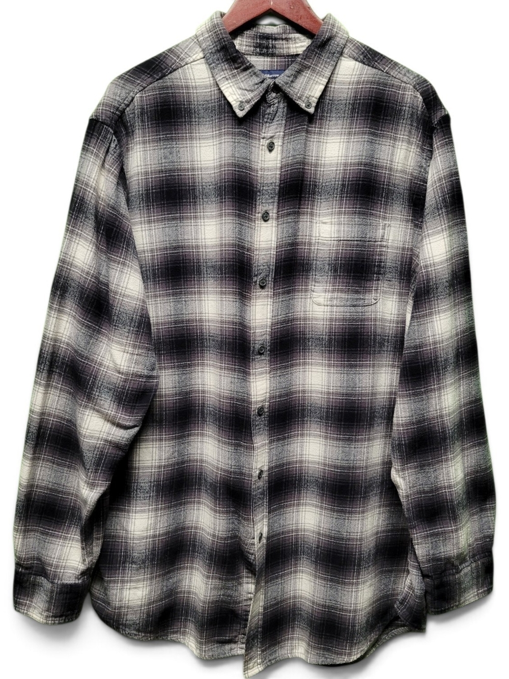 croft & barrow Black and White Plaid Button-Down Shirt